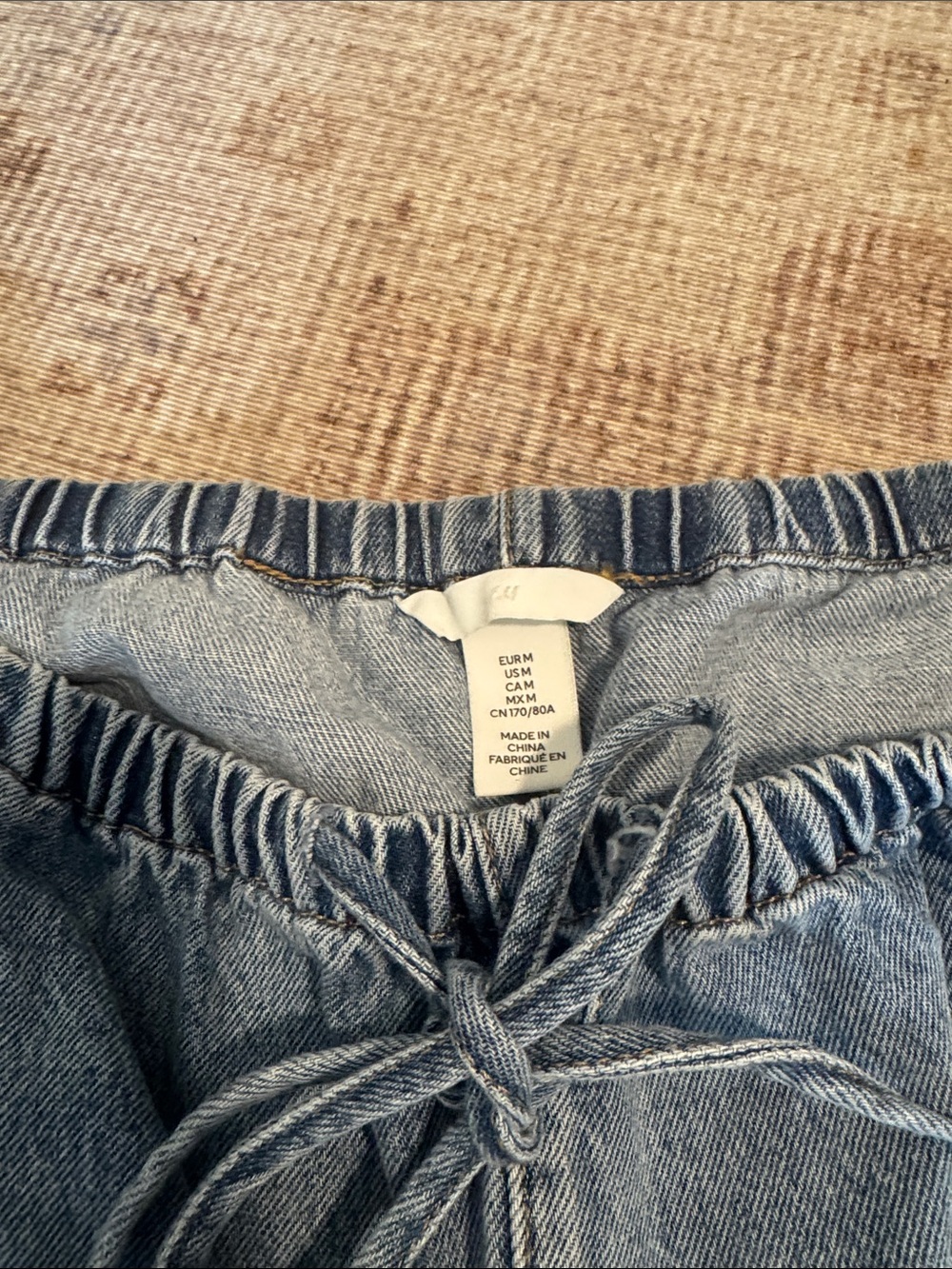 H&M Drawstring Denim Shorts - Blue - Picture 3 of 5